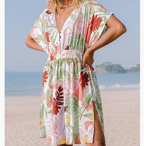 Cupshe Breanne Floral Smocked Back of Waist Mini Dress Size L - Picture 1 of 8